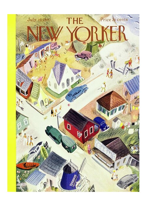 Illustration Greeting Card featuring the painting New Yorker July 19th 1947 by Roger Duvoisin