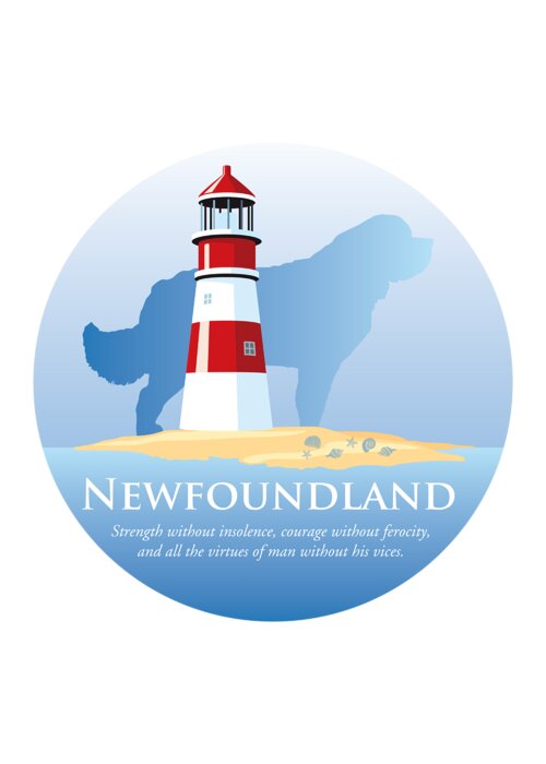 Newf Greeting Card featuring the digital art Newfoundland Pride by Christine Mullis