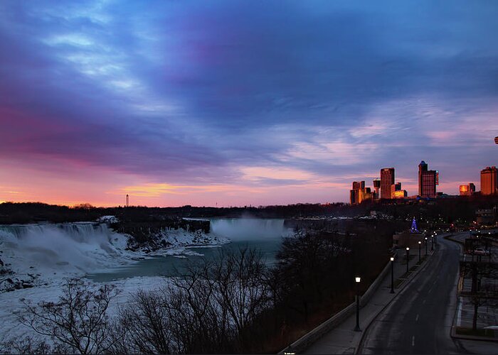 Niagara Falls Greeting Card featuring the photograph Niagara Falls at Sunrise by Lora J Wilson