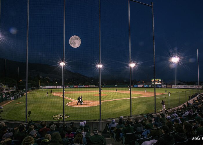 Baseball Greeting Card featuring the photograph Night Game by Mike Long