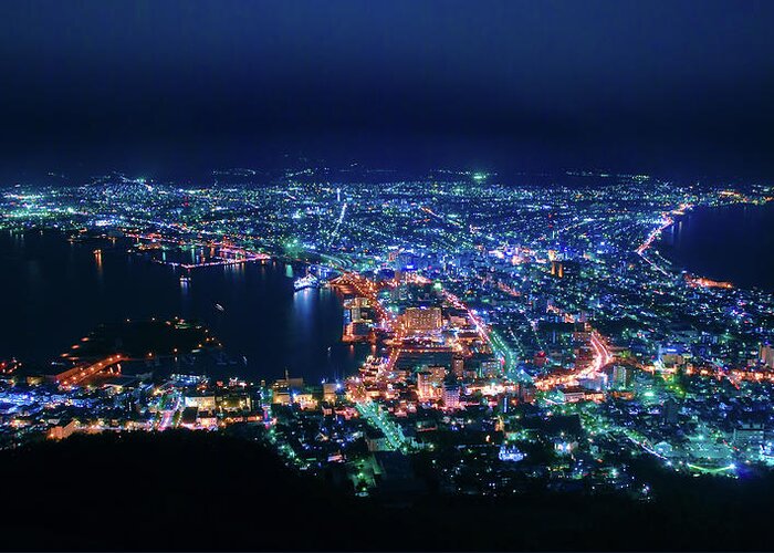 Hakodate Greeting Card featuring the photograph Night In Hakodate by Iconmoon Photography