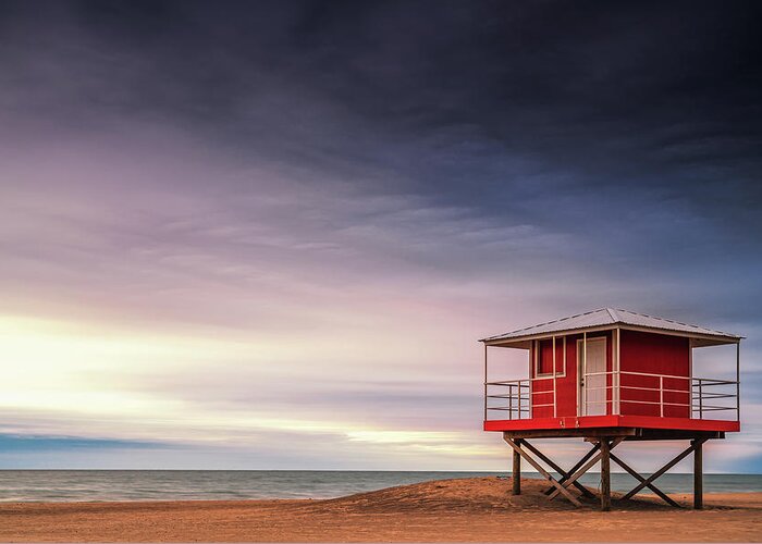 Indiana Dunes Greeting Card featuring the photograph No Lifeguard on Duty by Framing Places