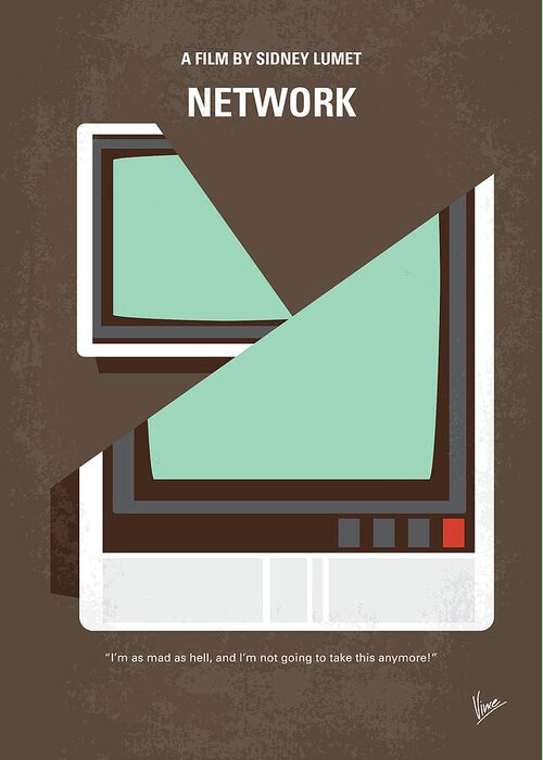 Network Greeting Card featuring the digital art No1021 My Network minimal movie poster by Chungkong Art