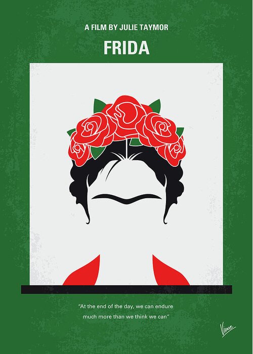 Frida Greeting Card featuring the digital art No1025 My Frida minimal movie poster by Chungkong Art