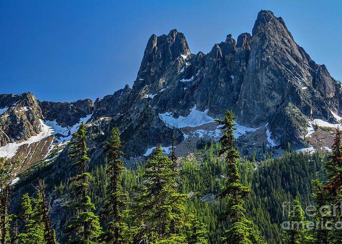 Liberty_bell Greeting Card featuring the photograph North Cascades Highway Liberty Bell by Jean OKeeffe Macro Abundance Art