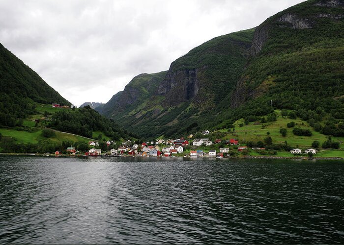 Tranquility Greeting Card featuring the photograph Norwegian Fjord Village by Stefano Zuliani Photo