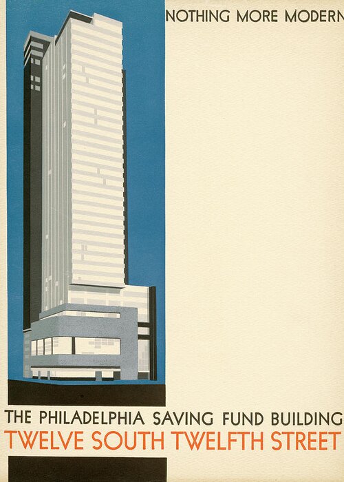 Psfs Greeting Card featuring the mixed media Nothing More Modern The Philadelphia Savings Fund Society Building, 1932 by Howe and Lescaze