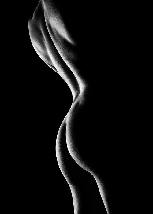 Woman Greeting Card featuring the photograph Nude woman bodyscape 6 by Johan Swanepoel