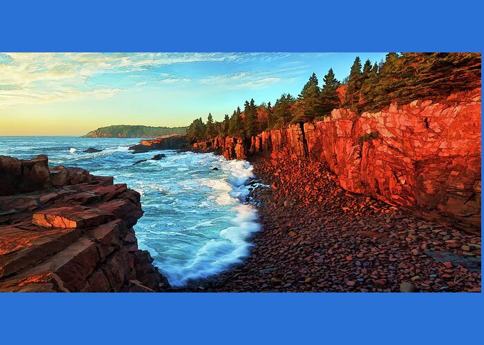 Otter Point Cliffs Greeting Card featuring the photograph Ocean Energy by ABeautifulSky Photography by Bill Caldwell