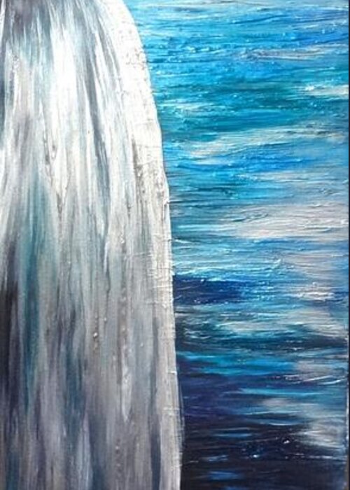 Abstract Greeting Card featuring the painting Ocean Latte Stone by Michelle Pier