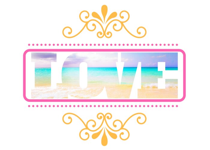 Love Greeting Card featuring the digital art Ocean Love Adorned by Becqi Sherman