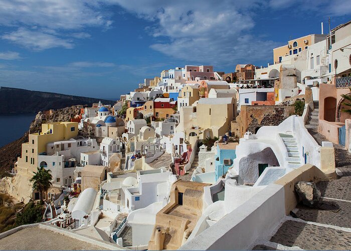 Tranquility Greeting Card featuring the photograph Oia, Santorini by Wavelet Photography