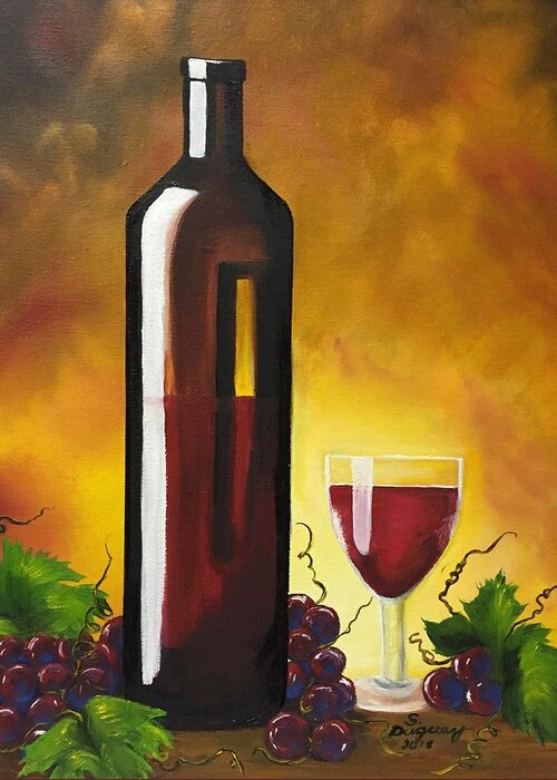 Wine Greeting Card featuring the painting Okanagan Red by Sharon Duguay