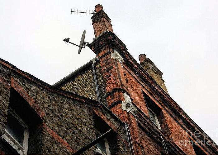 Old Greeting Card featuring the photograph Old Brick and High Tech - A Southwark Impression by Steve Ember