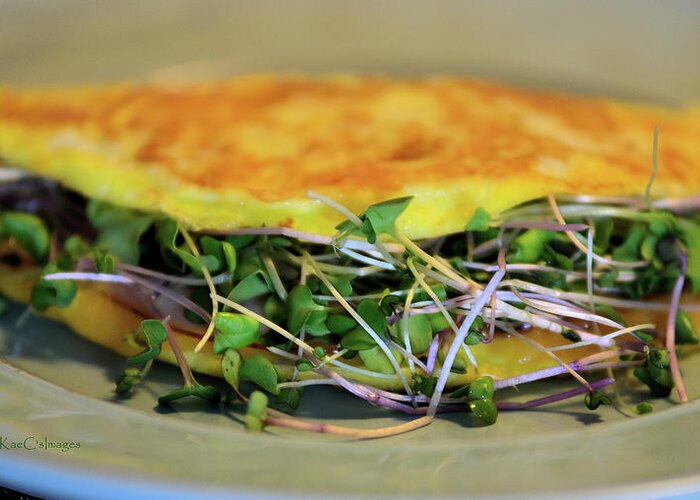Food Greeting Card featuring the photograph Omelette With Sprouts by Kae Cheatham