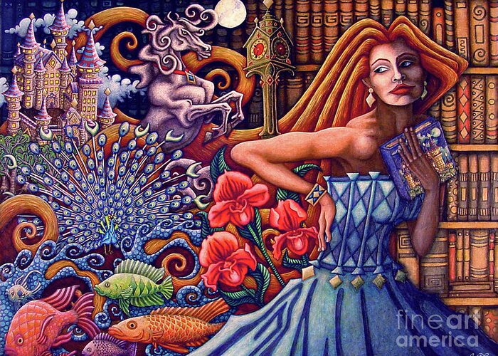 Tropical Fish Greeting Card featuring the painting Once Upon A Dream... by Amy E Fraser