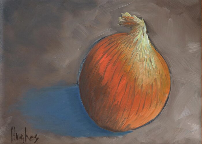 Onion Greeting Card featuring the painting Onion by Kevin Hughes