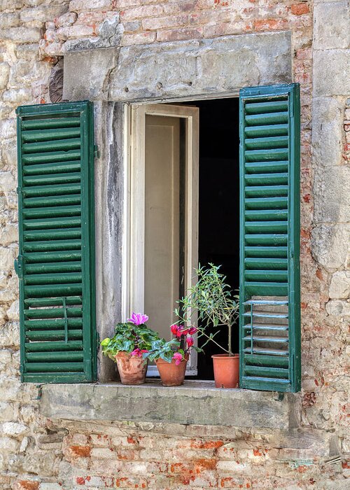 Window Greeting Card featuring the photograph Open Window of Tuscany by David Letts