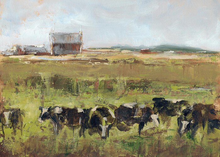 Landscapes Greeting Card featuring the painting Out To Pasture I by Ethan Harper