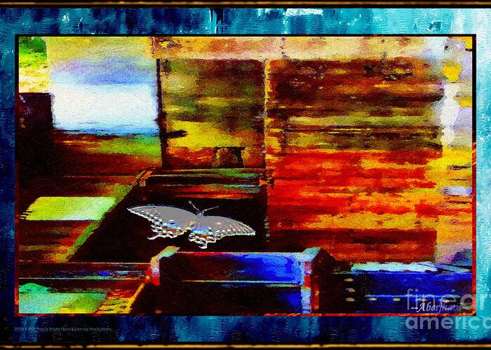 Aquamarine Greeting Card featuring the mixed media Painted Shadows of a Different Love and Time by Aberjhani