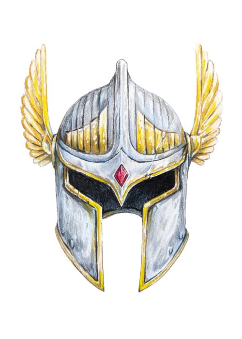 Paladin Greeting Card featuring the drawing Paladin by Aaron Spong