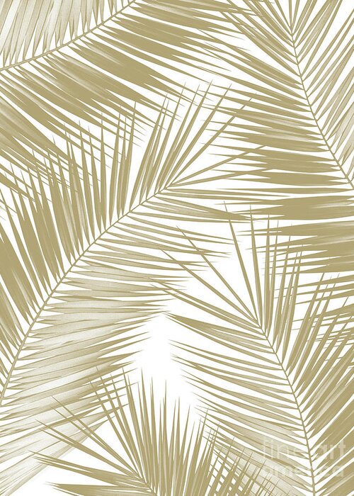 Photography Greeting Card featuring the mixed media Palm Leaves - Gold Cali Vibes #8 #tropical #decor #art by Anitas and Bellas Art