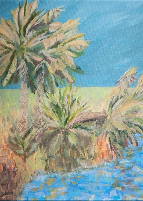 Landscape Greeting Card featuring the painting Palmetto Edge by Deborah Smith
