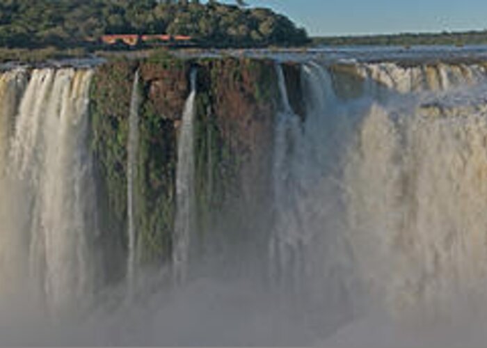Scenics Greeting Card featuring the photograph Panorama Iguazu Waterfalls by Mountlynx