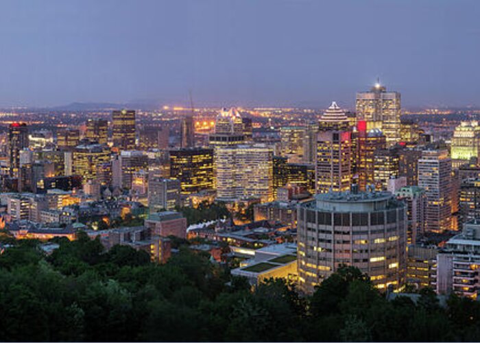 Tranquility Greeting Card featuring the photograph Panorama Of Montreal Skyline by Wichan Yingyongsomsawas