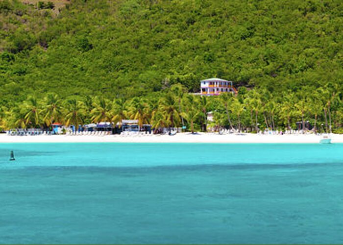Water's Edge Greeting Card featuring the photograph Panorama Of White Bay, Jost Van Dyke by Cdwheatley