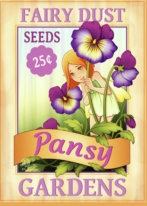 Pansy Seeds Greeting Card featuring the digital art Pansy Seeds by Dalliann
