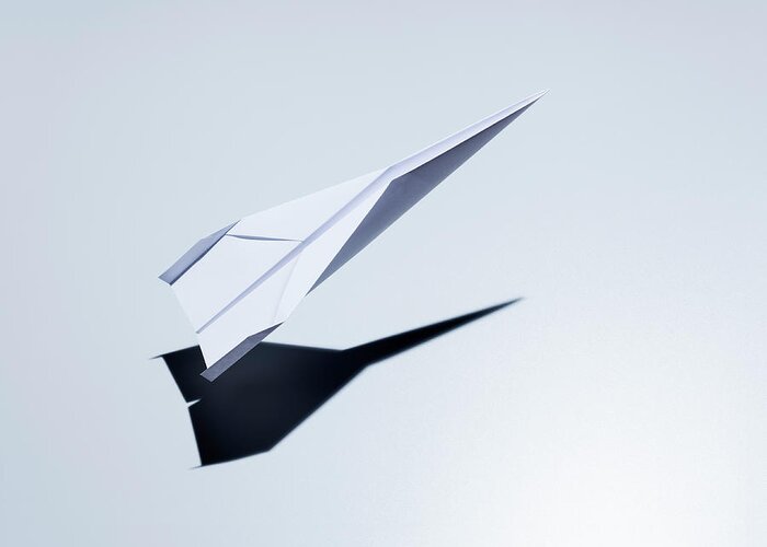 Taking Off Greeting Card featuring the photograph Paper Plane Taking Off by Jorg Greuel