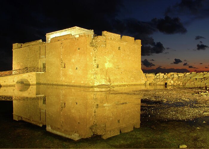Castle Greeting Card featuring the photograph Paphos Medieval Castle by Michalakis Ppalis