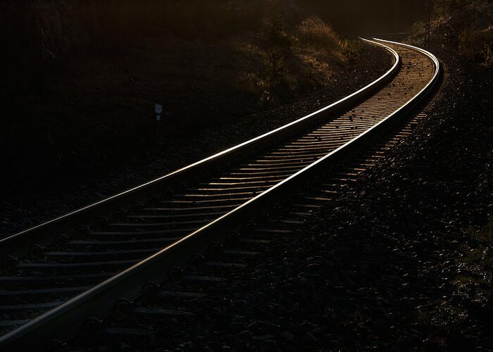 Tracks Greeting Card featuring the photograph Parallel Lines. by Allan Wallberg