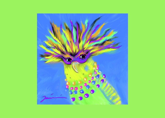 Bird Greeting Card featuring the digital art Party Animal by Jean Pacheco Ravinski