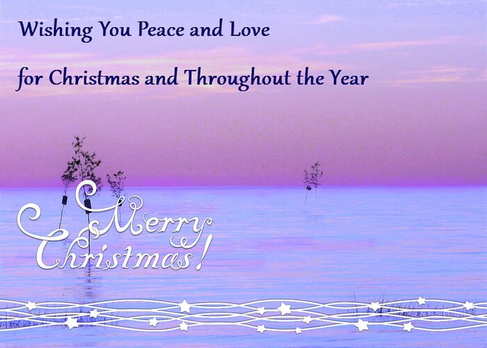 Christmas Greeting Card featuring the photograph Peace and Love for Christmas Card by Sharon Williams Eng