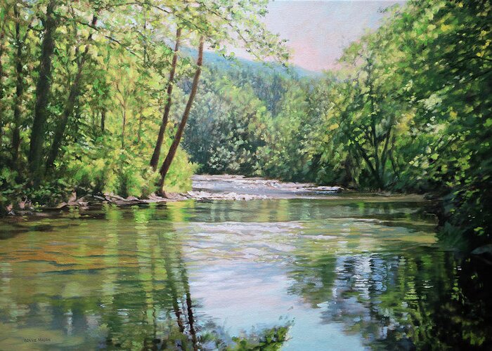 Wolf Creek Greeting Card featuring the painting Peace Like A River by Bonnie Mason