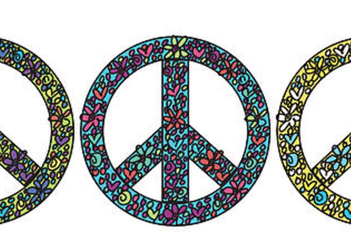 Peace Greeting Card featuring the mixed media Peace Now! by Erin Clark