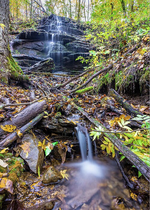 Fall Hollow Greeting Card featuring the photograph Peaceful Waterfalls by Jordan Hill
