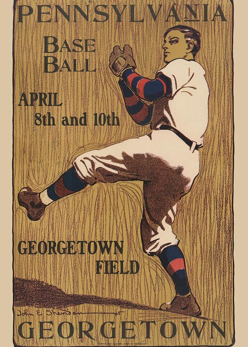 Baseball Greeting Card featuring the painting Pennsylvania Baseball - Georgetown Field by Sudworth