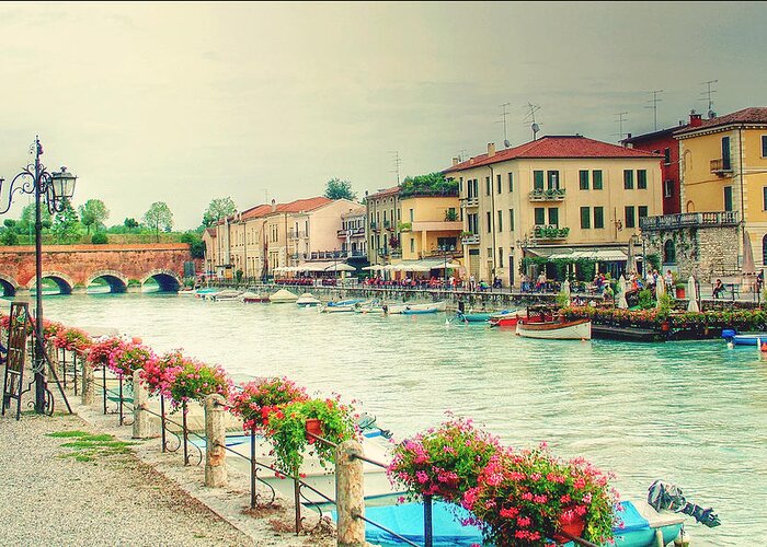 Tranquility Greeting Card featuring the photograph Peschiera Del Garda by Federico Scotto