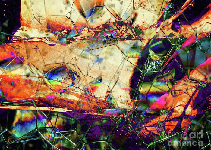 Collage Greeting Card featuring the digital art Phosphorescent Abstract by Phil Perkins