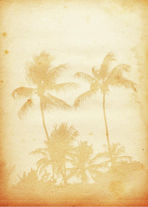 Aging Process Greeting Card featuring the photograph Piece Of Paper With Faded Image Of Palm by Nic taylor
