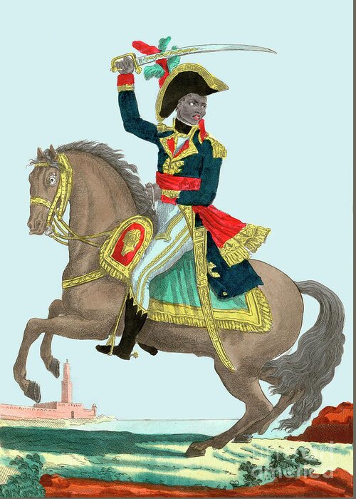 Toussaint Louverture Greeting Card featuring the drawing Pierre Dominique Toussaint Louverture Haitian General And Liberator by Unknown