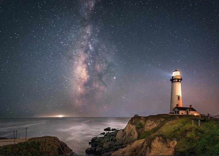 Landscape Greeting Card featuring the photograph Pigeon Point Milky Way 3 by Laura Macky