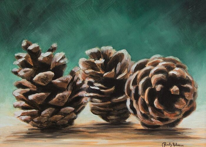 Pine Cones Greeting Card featuring the painting Pine Cones by Kirsty Rebecca