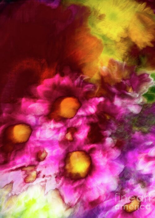 Abstract Greeting Card featuring the photograph Pink and orange flower abstract by Phillip Rubino