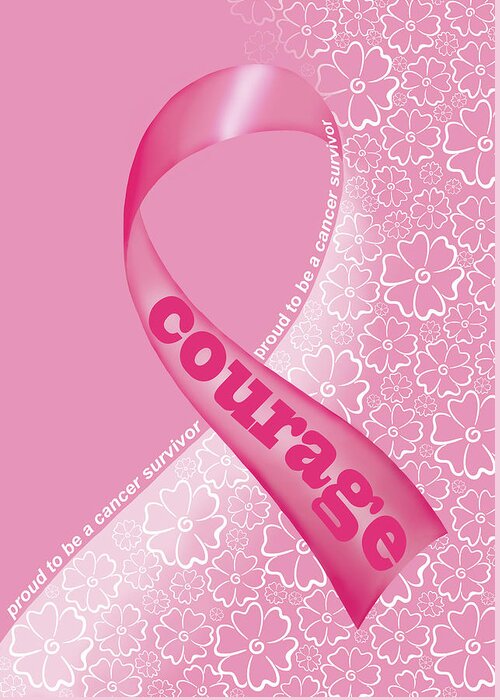 Think Pink Greeting Card featuring the digital art Pink Courage II by Olga And Alexey Drozdov