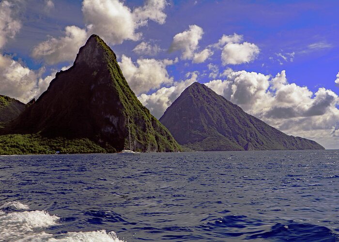 Pitons Greeting Card featuring the photograph Pitons by Tony Murtagh