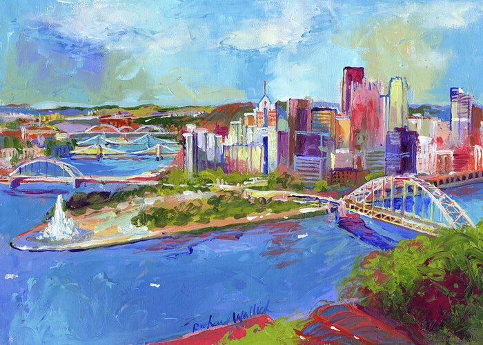 Pittsburgh Greeting Card featuring the painting Pittsburgh by Richard Wallich
